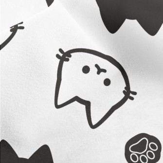 Cute Black And White Cat Micro Fleece