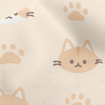 Orange And White Cat And Paw P Micro Fleece