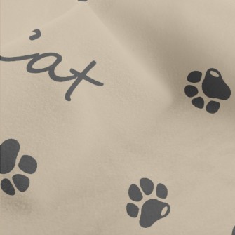 Cat English And Fish Bone Paw  Micro Fleece