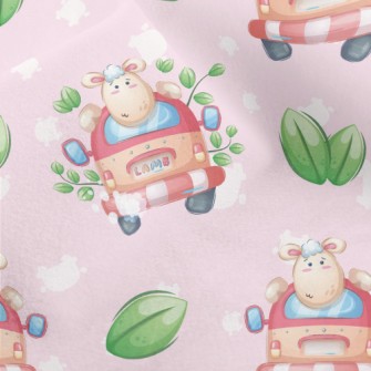 Sheep Driving A Car Micro Fleece
