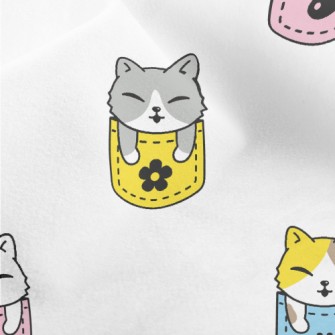 Cat In A Colorful Pocket Micro Fleece