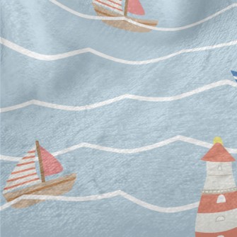 Red And Blue Sailboat And Ligh Minky