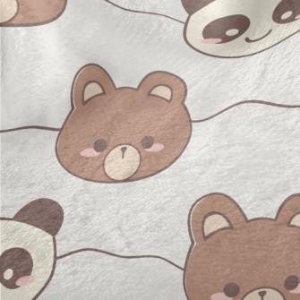 Cute Brown Bear And Panda Minky