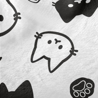 Cute Black And White Cat Minky