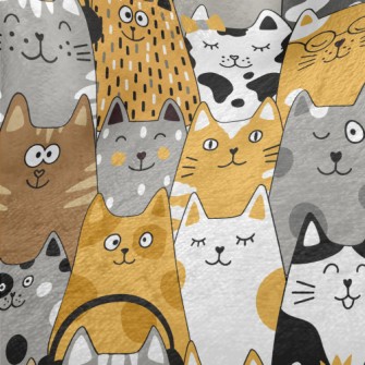 Cats Of Various Shapes Minky