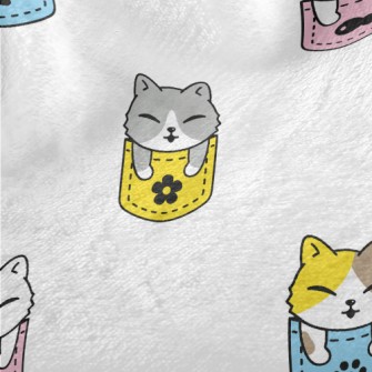 Cat In A Colorful Pocket Minky