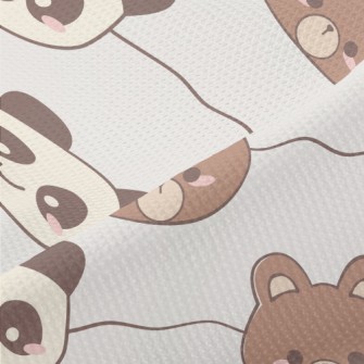 Cute Brown Bear And Panda Piqué