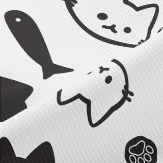 Cute Black And White Cat Piqué