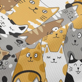 Cats Of Various Shapes Piqué