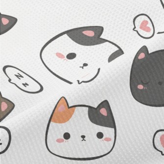 Hand Drawn Cute Cats Of Variou Piqué