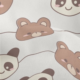 Cute Brown Bear And Panda Lightweight Performance Linen