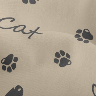 Cat English And Fish Bone Paw  Lightweight Performance Linen