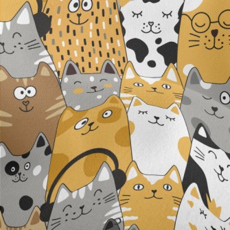 Cats Of Various Shapes Lightweight Performance Linen