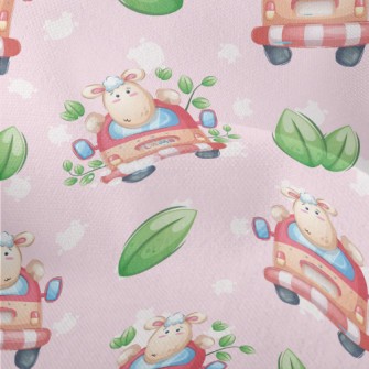 Sheep Driving A Car Lightweight Performance Linen