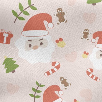 Santa Claus And Gingerbread Ma Jersey Backed Fleece
