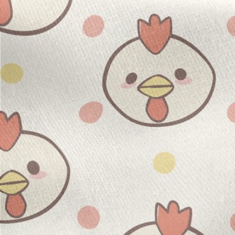 Round Cute Cock Jersey Backed Fleece