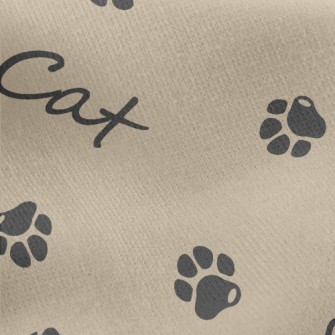Cat English And Fish Bone Paw  Jersey Backed Fleece