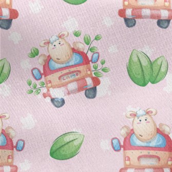 Sheep Driving A Car Jersey Backed Fleece