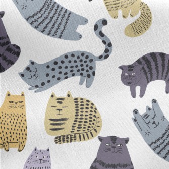 Fluffy Chubby Cat Jersey Backed Fleece