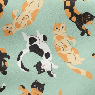 Happy Lazy Cat Jersey Backed Fleece