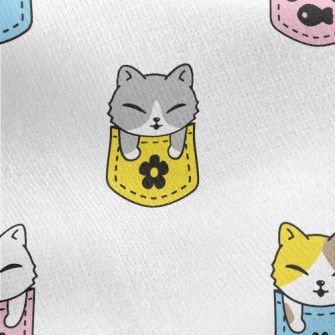 Cat In A Colorful Pocket Jersey Backed Fleece