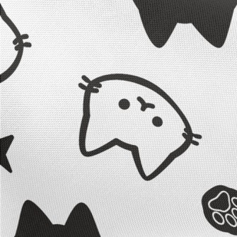 Cute Black And White Cat Pongee