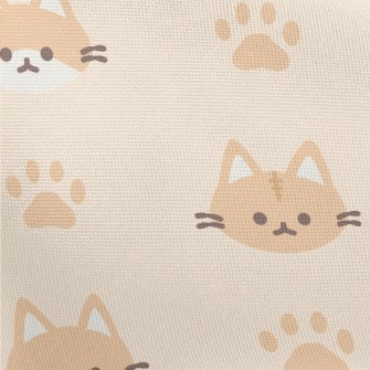 Orange And White Cat And Paw P Pongee