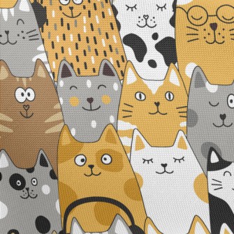 Cats Of Various Shapes Pongee