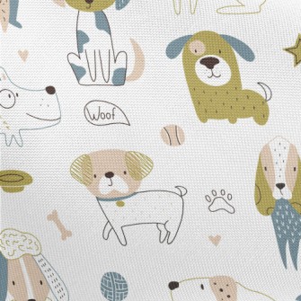 Simple Colorful Dog Pongee