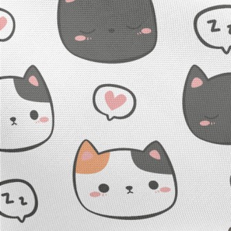 Hand Drawn Cute Cats Of Variou Pongee