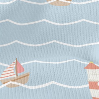 Red And Blue Sailboat And Ligh Stretch Jersey
