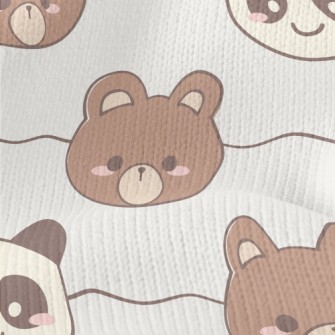 Cute Brown Bear And Panda Stretch Jersey