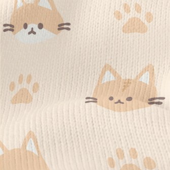 Orange And White Cat And Paw P Stretch Jersey