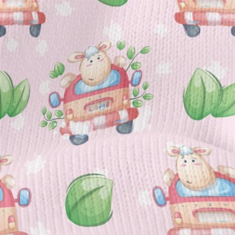 Sheep Driving A Car Stretch Jersey