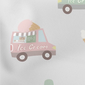 Ice Cream Trucks In Different  Lightweight Cotton Poplin