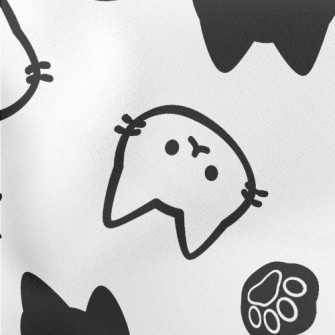 Cute Black And White Cat Lightweight Cotton Poplin