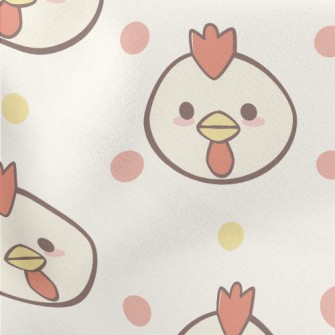 Round Cute Cock Lightweight Cotton Poplin