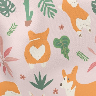 Graffiti Realistic Corgi Lightweight Cotton Poplin