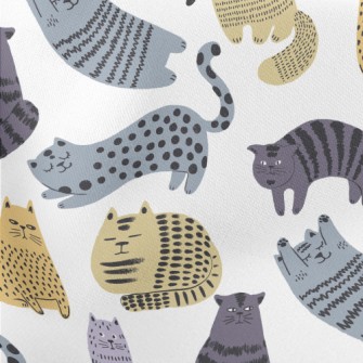 Fluffy Chubby Cat Lightweight Cotton Poplin