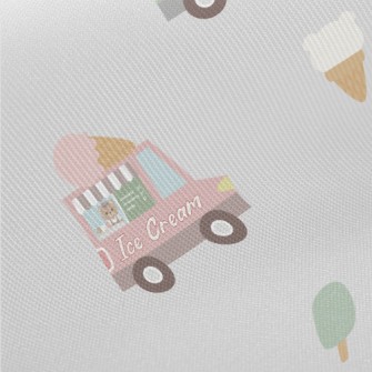 Ice Cream Trucks In Different  Midweight Cotton Poplin