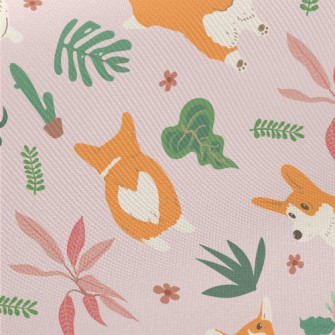 Graffiti Realistic Corgi Midweight Cotton Poplin