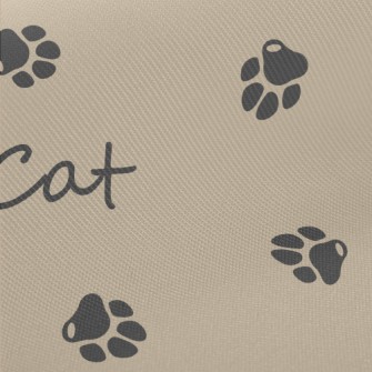 Cat English And Fish Bone Paw  Midweight Cotton Poplin