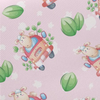 Sheep Driving A Car Midweight Cotton Poplin
