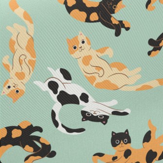 Happy Lazy Cat Midweight Cotton Poplin