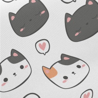 Hand Drawn Cute Cats Of Variou Midweight Cotton Poplin