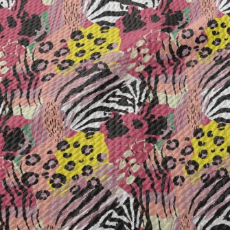 Colorful Abstract Animal Print Birdseye Piqué