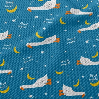 White Goose Sleeping At Night Birdseye Piqué