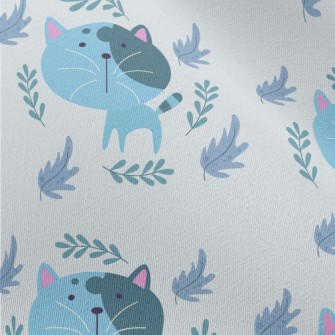 Blue Big Head Cat Chiffon