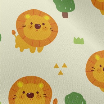 Cute Big Head Lion Chiffon