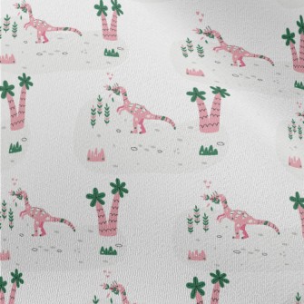 Pink Herbivorous Dinosaur Chiffon